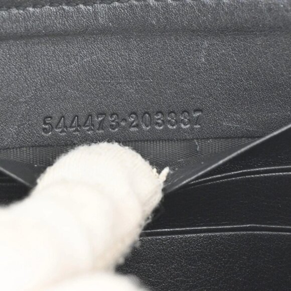 GUCCI Micro Guccissima GG Pattern Zip Around Long Wallet Leather Black - Picture 12 of 15